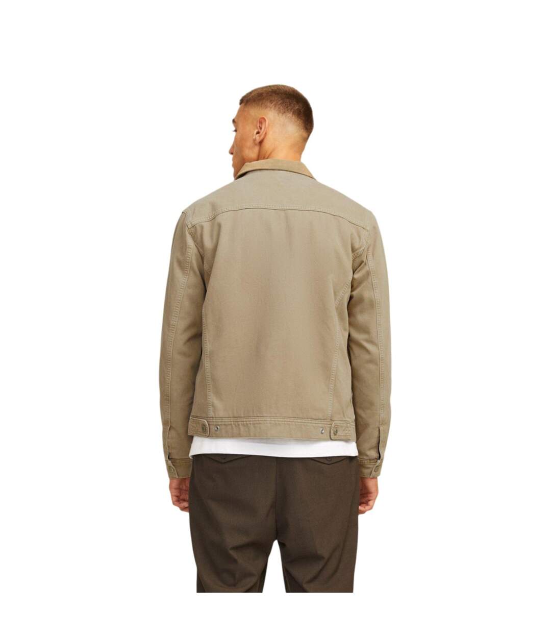 Mens Sherpa Denim Jacket Khaki Jack And Jones-3