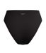 Womens/ladies Cheeky Solid High Waist Bikini Bottoms Black Speedo-2