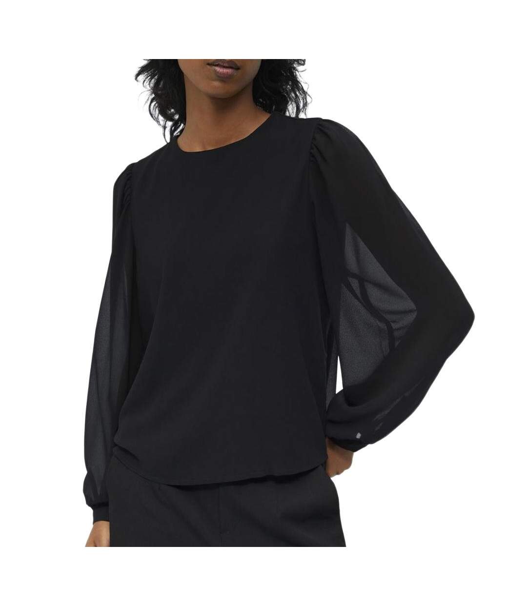Blouse noire fluide femme vero moda mila-1