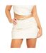 Womens/ladies Strappy Mini Skirt Cream Missy Empire-2