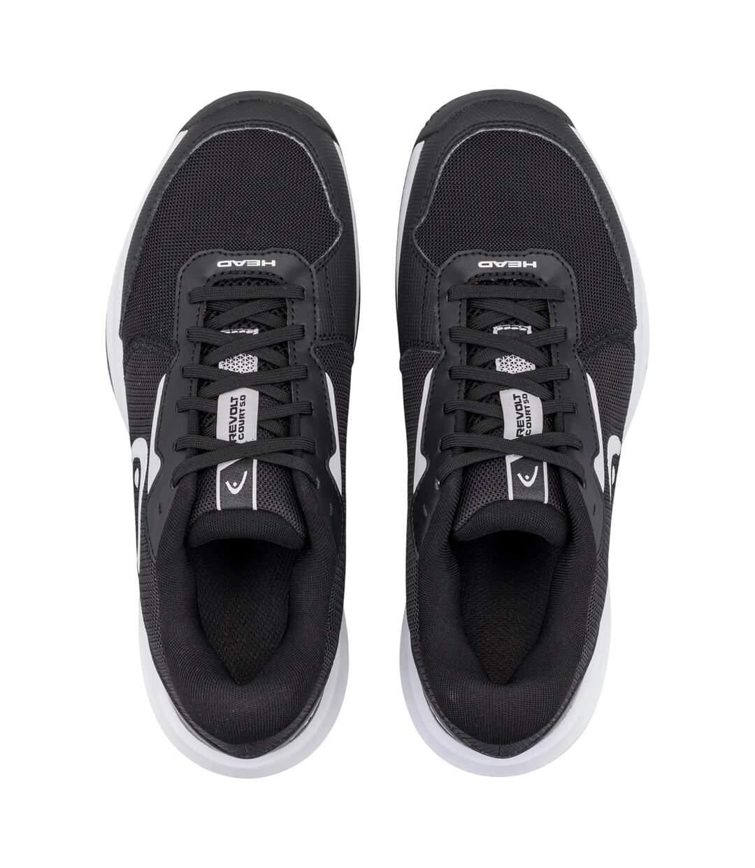 Womens/ladies Revolt Court 5.0 Tennis Shoes Black White Head-3