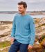 Men's Blue Cable-Knit Jumper-1