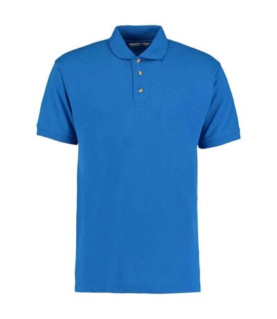 Mens workwear heather polo shirt electric blue Kustom Kit