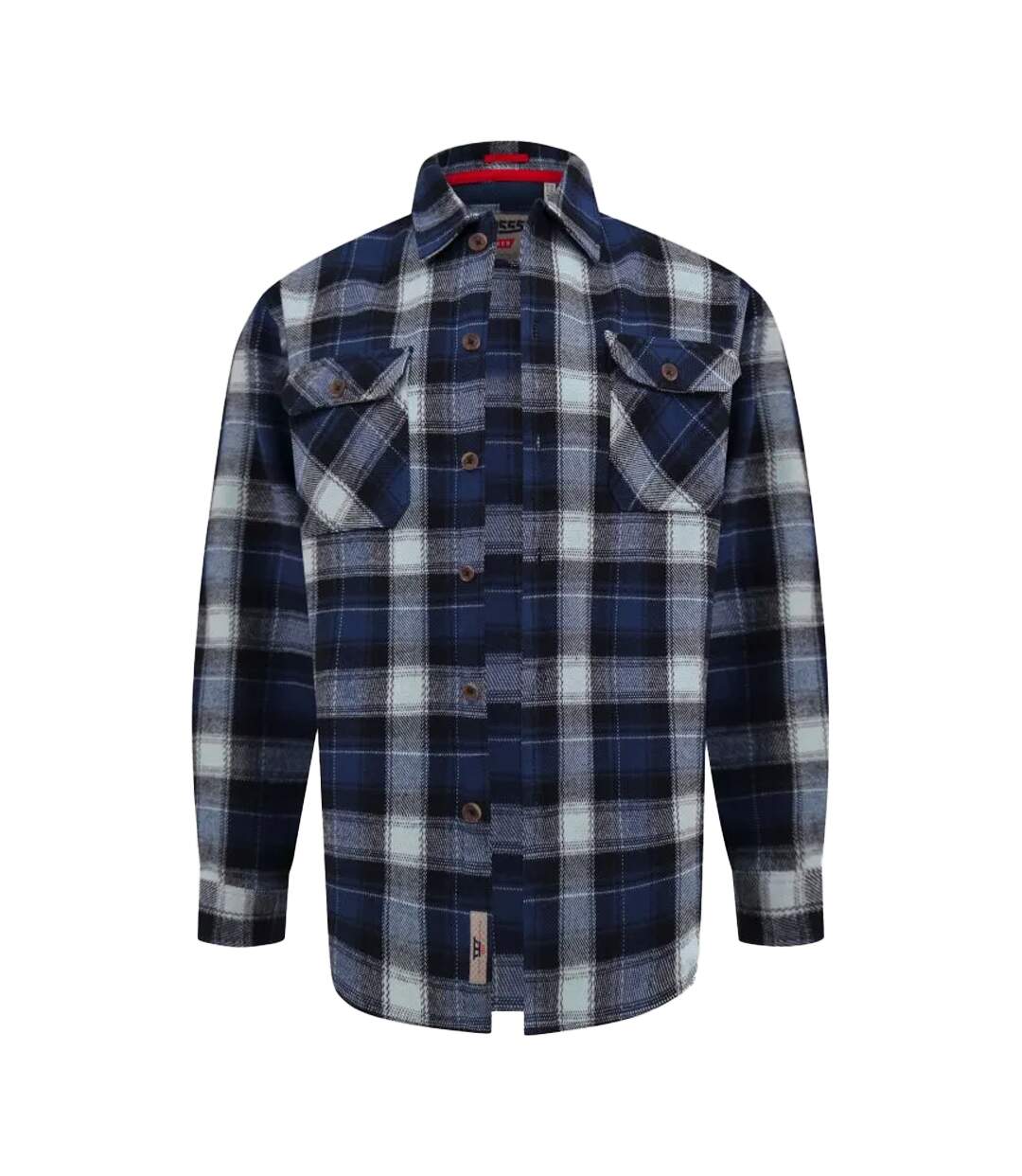 Mens Newman D555 Checked Kingsize Shacket Navy Duke-2