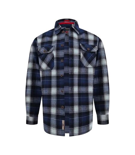 Mens Newman D555 Checked Kingsize Shacket Navy Duke