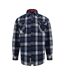 Mens Newman D555 Checked Kingsize Shacket Navy Duke-2