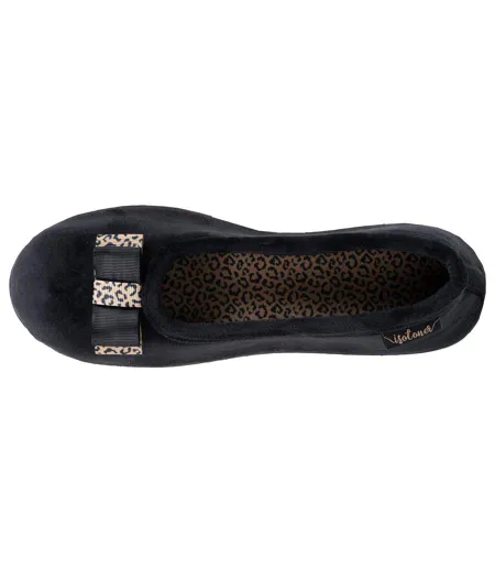 Isotoner Chaussons Ballerines femme microvelours semelle ergonomique soutien voûte plantaire