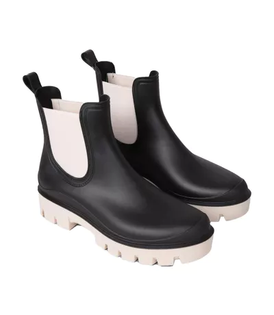 Womens/ladies Leah Ankle Length Wellington Boots Black Animal
