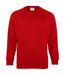 Maddins Mens Colorsure Plain Crew Neck Sweatshirt (Red)
