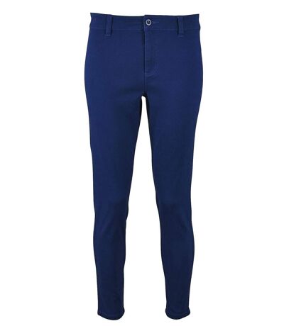 pantalon toile stretch femme - 01425 7-8ème - bleu outremer