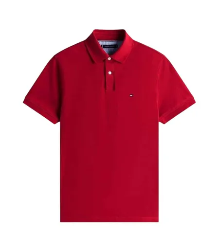 Mens 1985 Embroidered Logo Polo Shirt Red Tommy Hilfiger