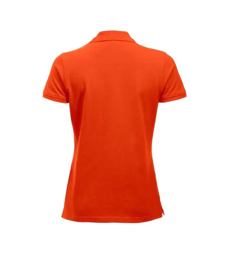 Womens/ladies Marion Polo Shirt Blood Orange Clique