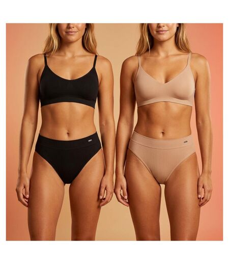 ROXY Culottes Seamless Côtelées x4 - Noir & Chair