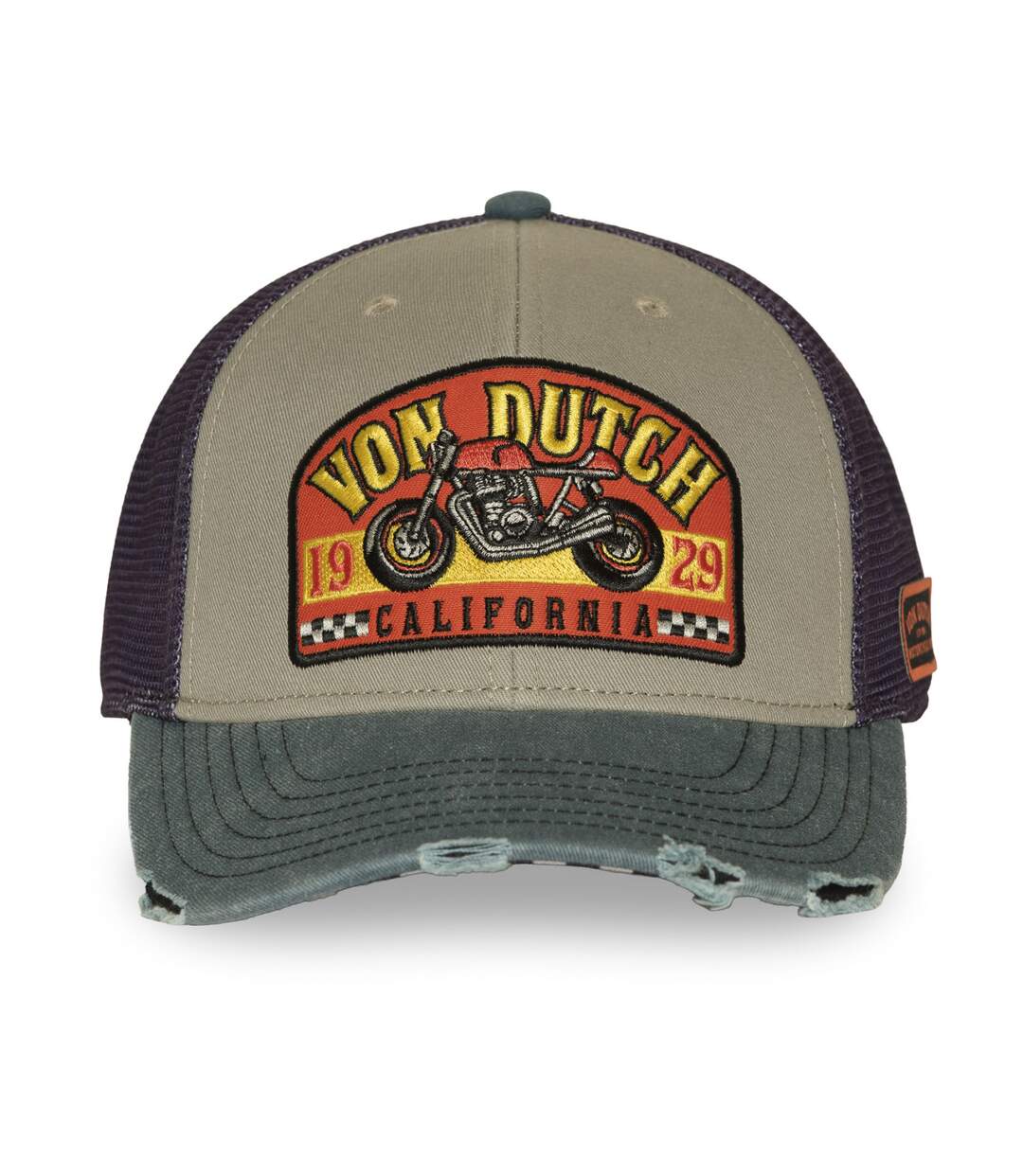 Casquette semi curve premium effet usé avec patch California Vondutch-2
