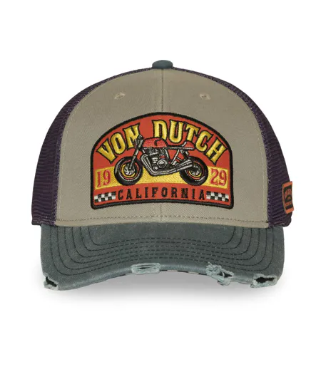 Casquette semi curve premium effet usé avec patch California Vondutch