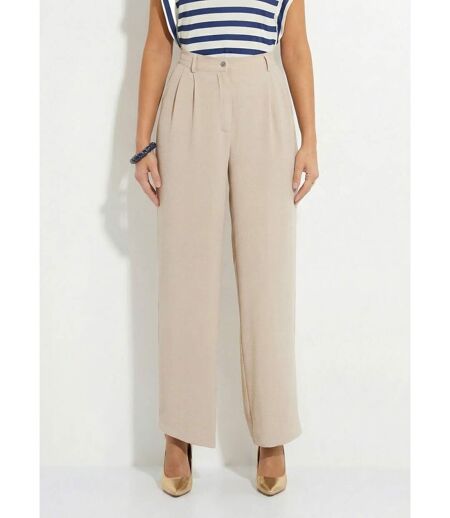 Pantalon large semi élastiqué à pinces