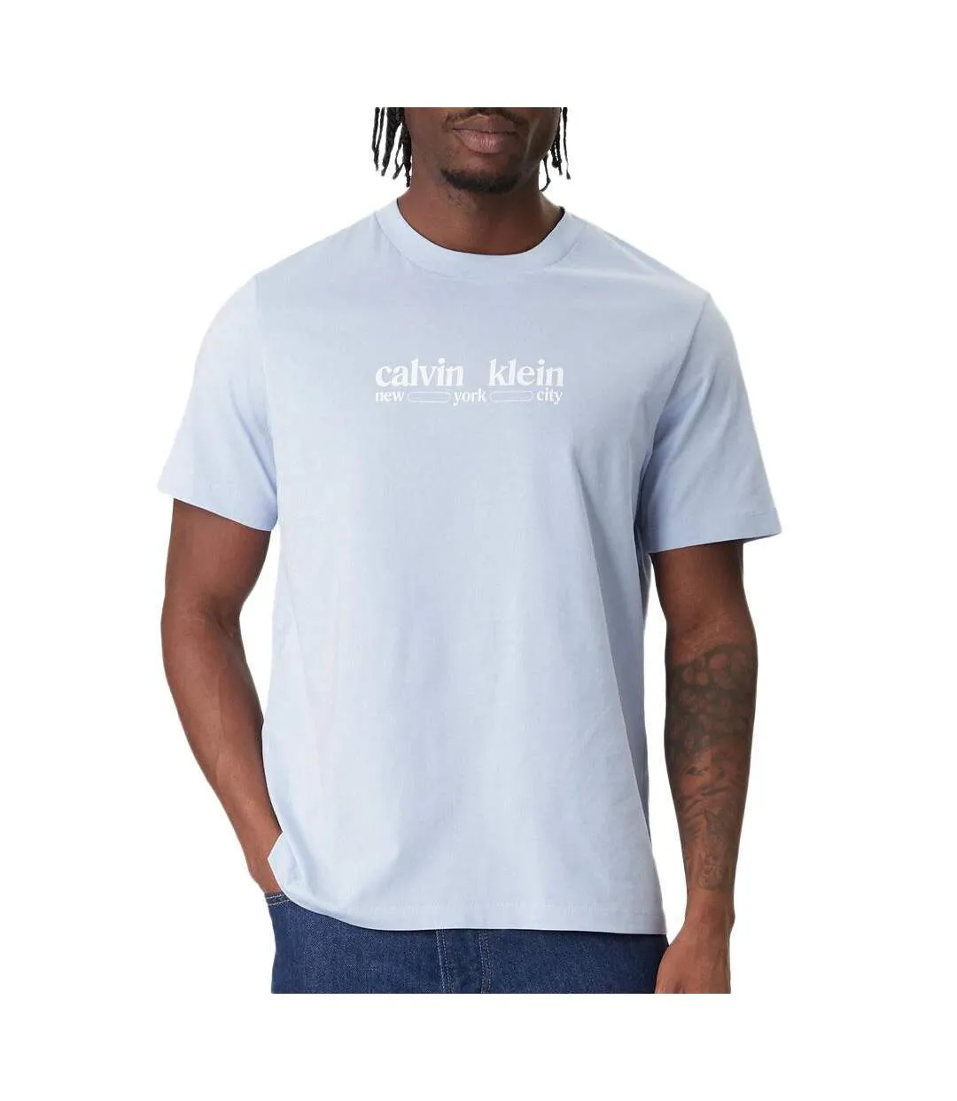T-Shirt mauve homme calvin klein jeans lv14re831g-1