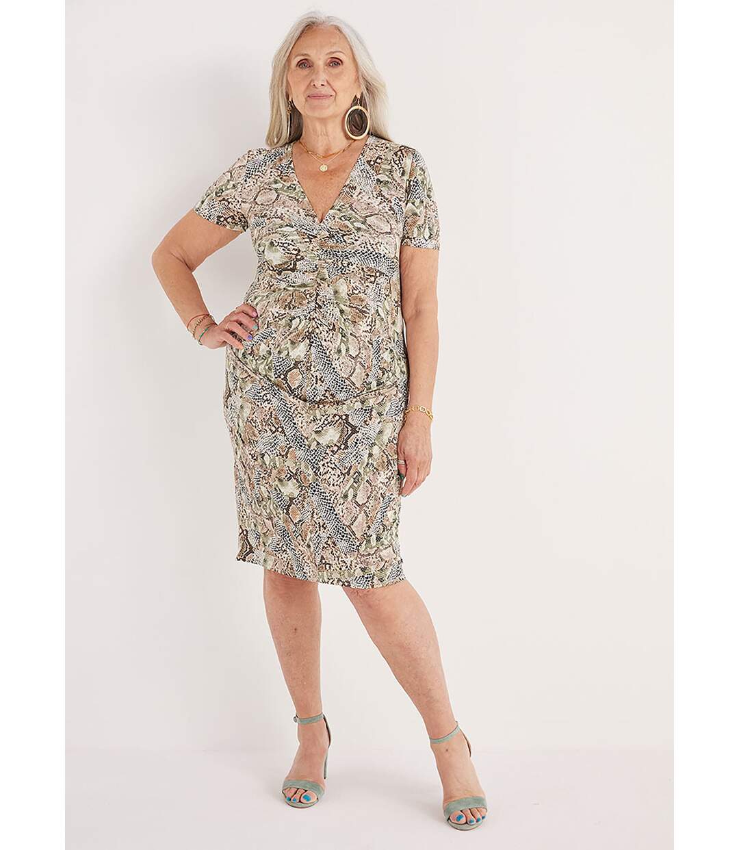Robe courte droite froncée devant-1