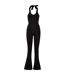 Womens/ladies Interlock Stretch Halter Neck Jumpsuit Black Urban Classics-1
