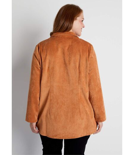 Veste surchemise velours milleraies col tailleur