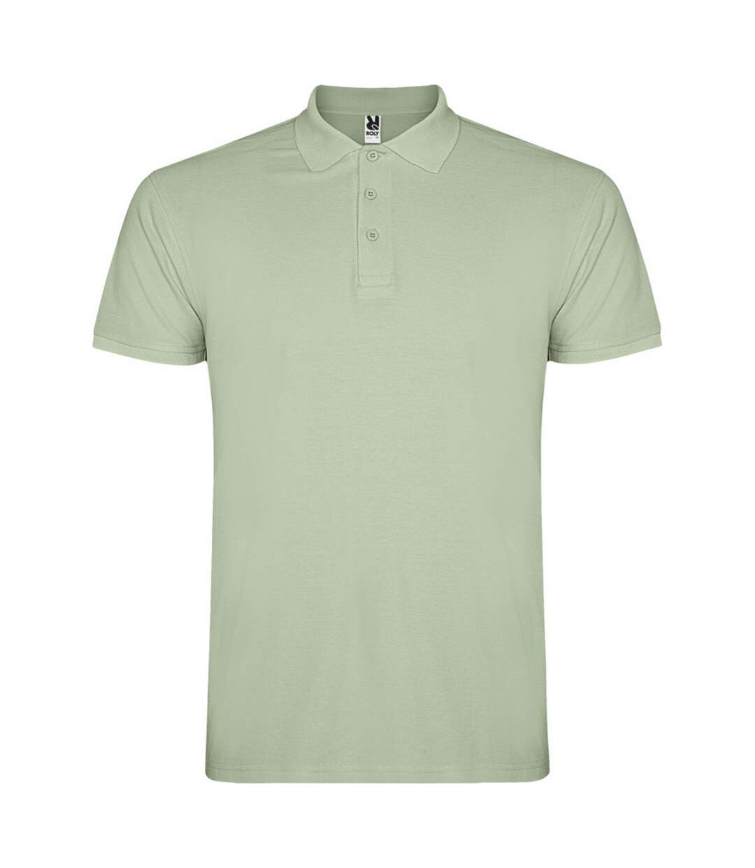 Mens Star Short-sleeved Polo Shirt Mist Green Roly-1