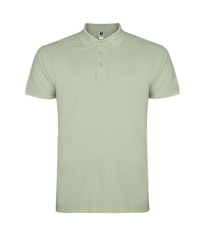 Mens Star Short-sleeved Polo Shirt Mist Green Roly