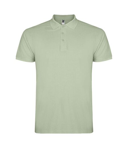 Mens Star Short-sleeved Polo Shirt Mist Green Roly
