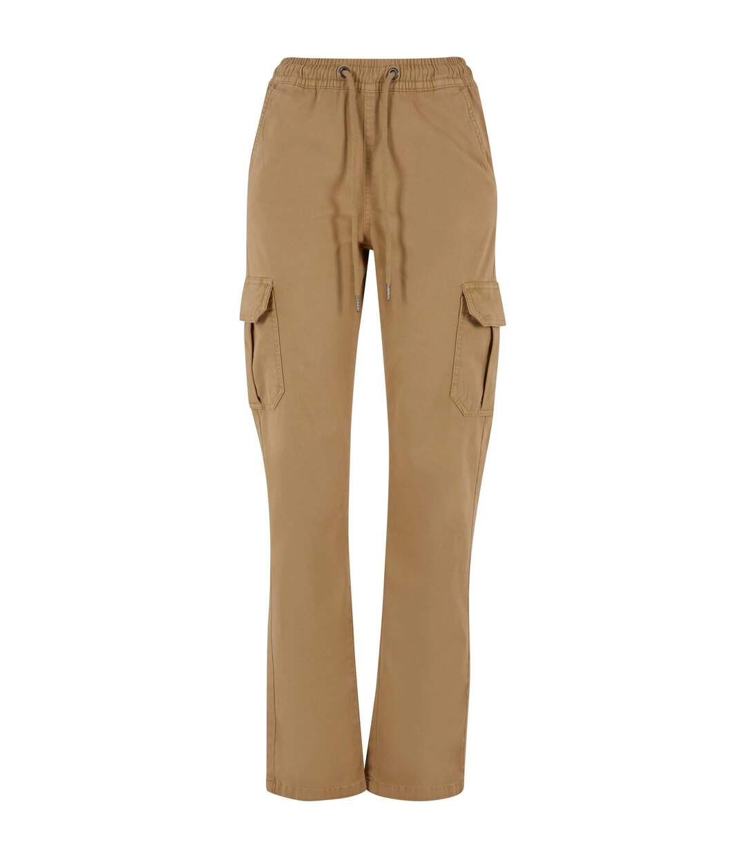Womens/ladies Twill High Waist Cargo Trousers Union Beige Urban Classics-1