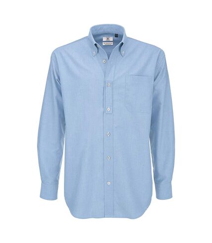 B&C Mens Oxford Long Sleeve Shirt / Mens Shirts (Oxford Blue) - UTBC105