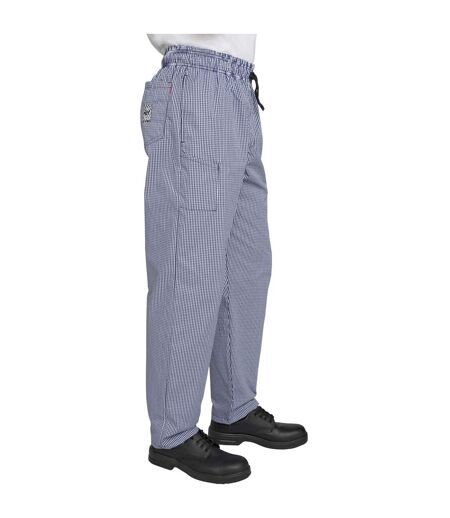 Unisex Adult Professional Checked Chef Trousers Blue Le Chef