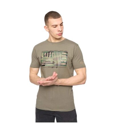 Mens wenfore t-shirt dark sage Crosshatch