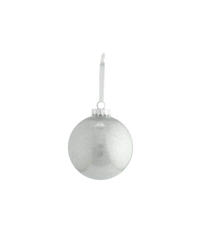 Acrylic glitter bauble 10cm grey Davies Products