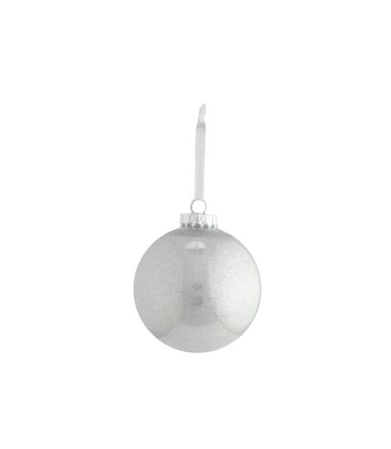 Acrylic glitter bauble 10cm grey Davies Products