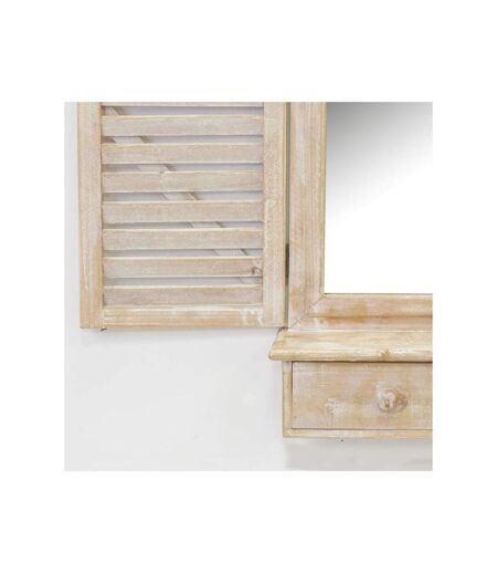 Miroir fenêtre en bois avec tiroirs