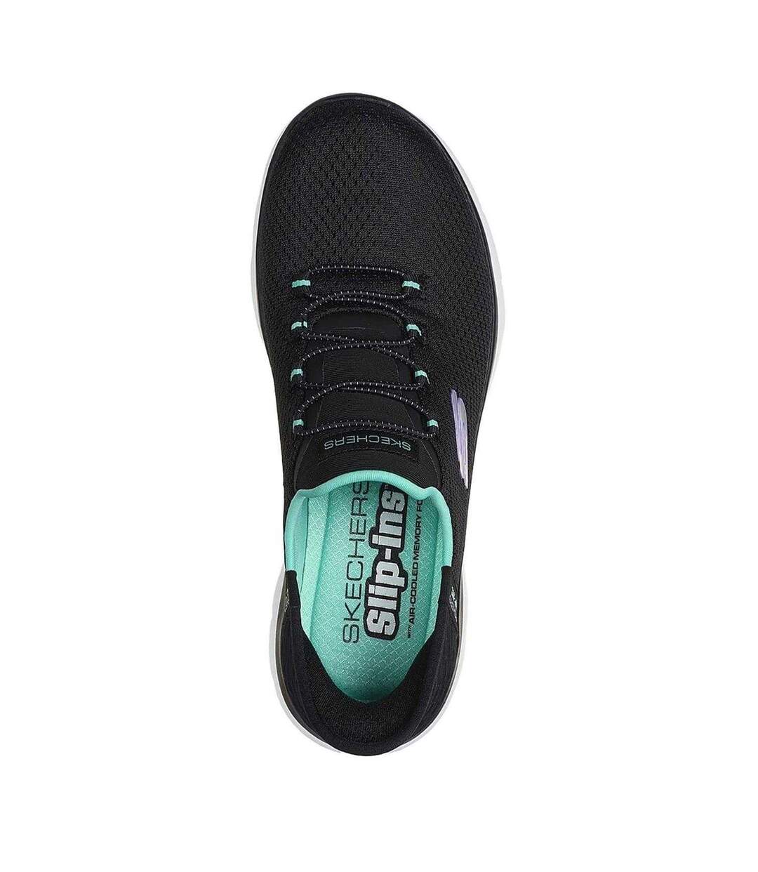 Mens Summits Diamond Dream Slip-in Casual Shoes Black Turquoise Skechers-3