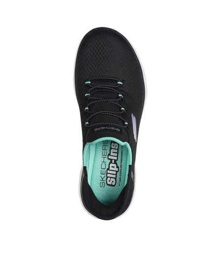 Mens Summits Diamond Dream Slip-in Casual Shoes Black Turquoise Skechers