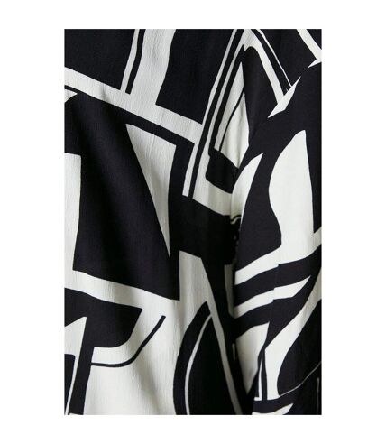 Womens/ladies geometric longline kimono black/white Principles