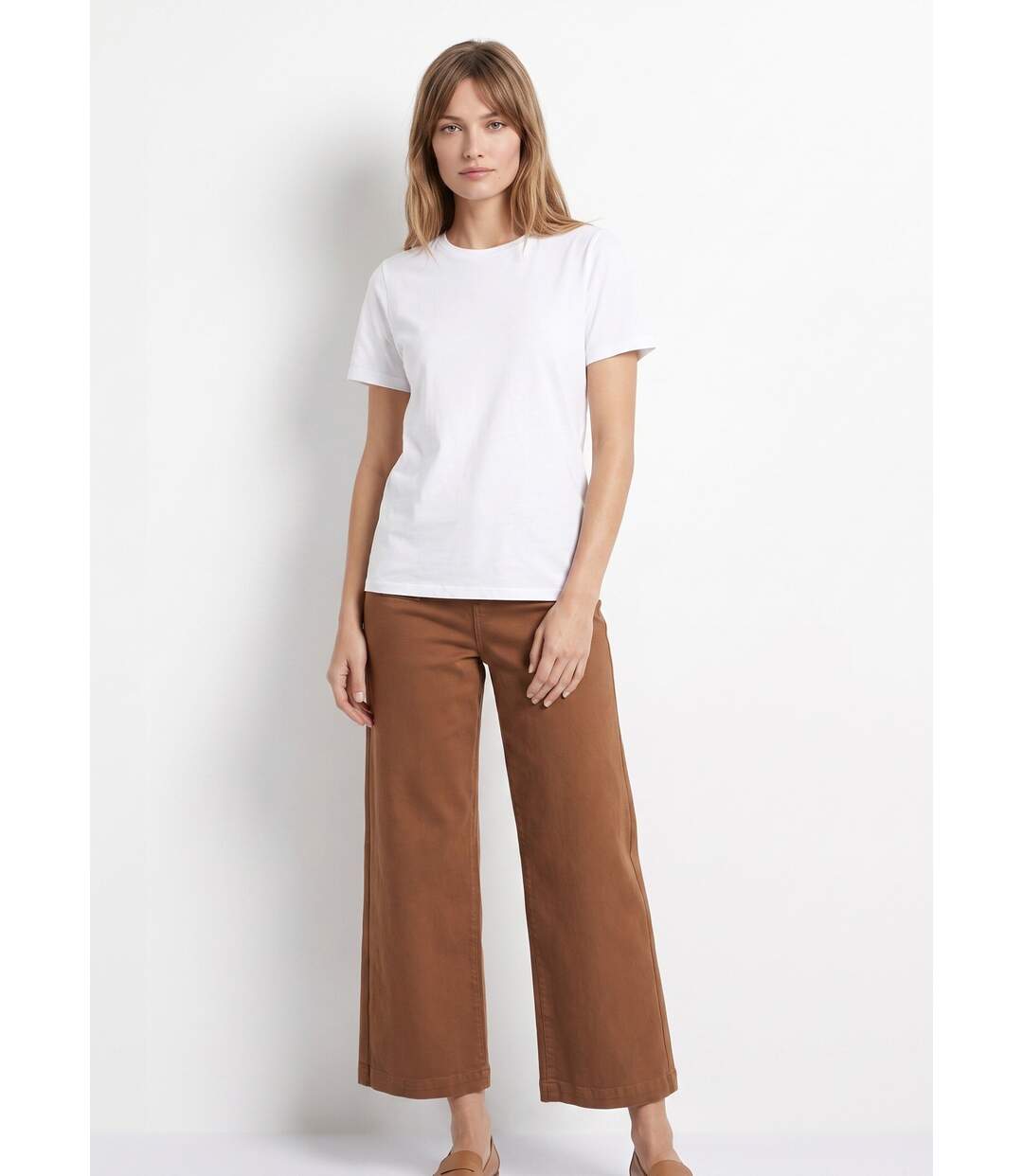 T-shirt pur coton col rond, essentiel-3