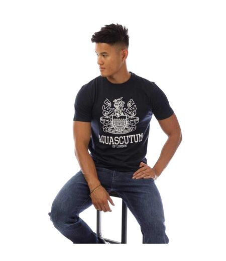 T-shirt Motif/style Logo Bouclier Homme Noir Blanc Aquascutum