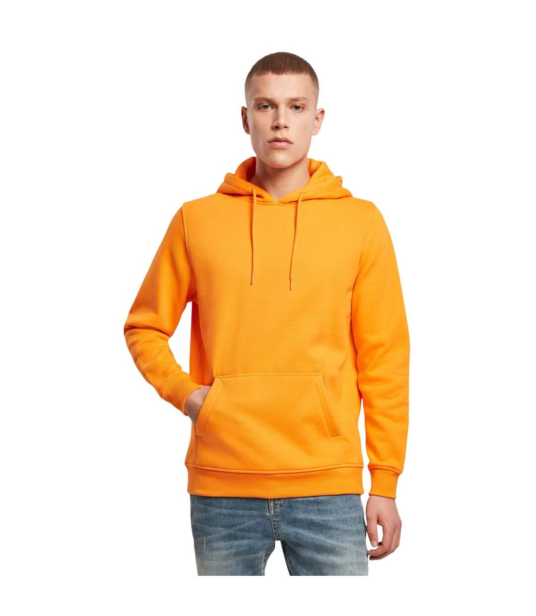 Sweat À Capuche Homme Orange Vif Build Your Brand-2