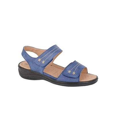 Boulevard Womens/Ladies Floral Synthetic Nubuck Sandals (Navy Blue) - UTDF2382