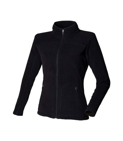 Skinni Fit Womens/Ladies Plain Microfleece Jacket (Black)