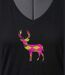Mayflower NICO2 : Tee-shirt manches longues noir en coton avec sérigraphie motif cerf-4