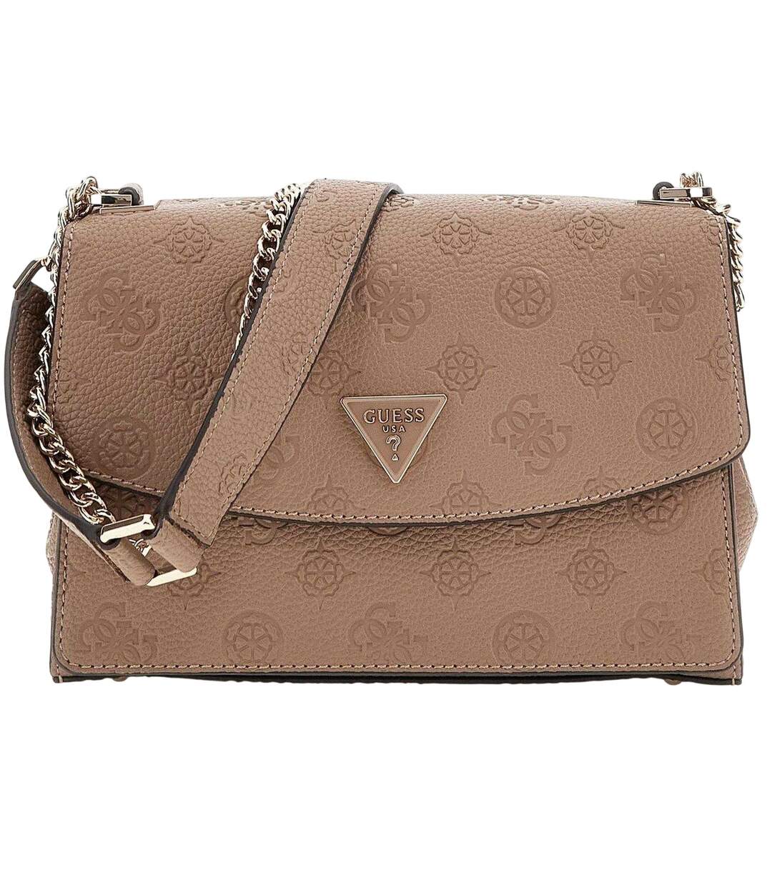 Womens/ladies Cresidia Logo Crossbody Bag One Size Dark Taupe Print Guess-1