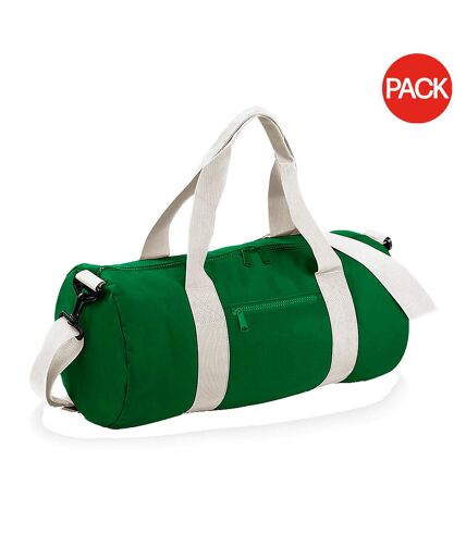 Lot de 2  Sac de voyage 20 litres taille unique vert/blanc cassé Bagbase