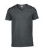 Gildan Mens Soft Style V-Neck Short Sleeve T-Shirt (Dark Heather)