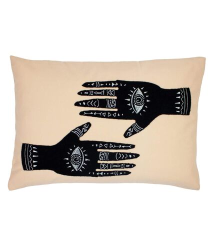 Furn Ashram Hands Throw Pillow Cover (Blush/Black) (One Size)