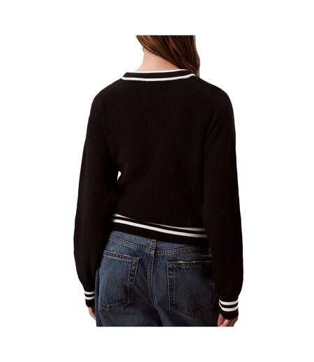 Pull noir femme calvin klein jeans woven label