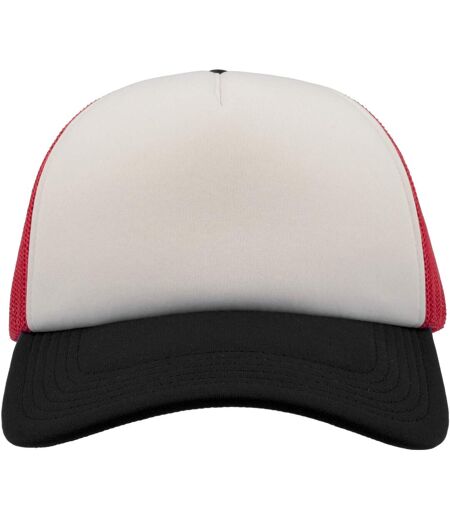 Casquette trucker rapper adulte blanc / rouge / noir Atlantis