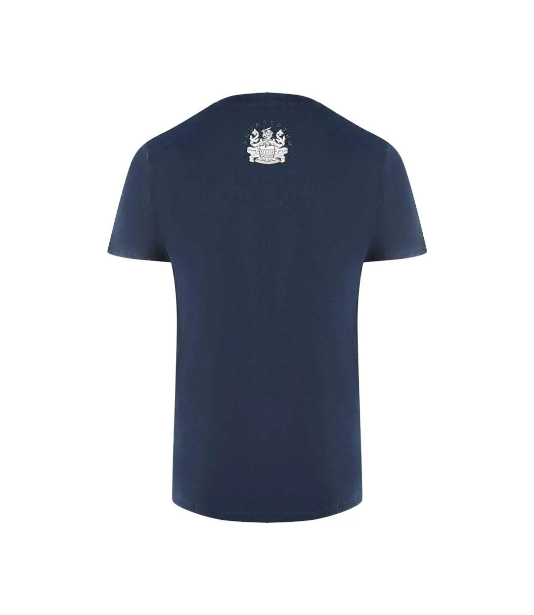 Mens London Embroidered Logo T-shirt Navy Blue Aquascutum-2
